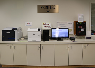 printers in the Barber Library