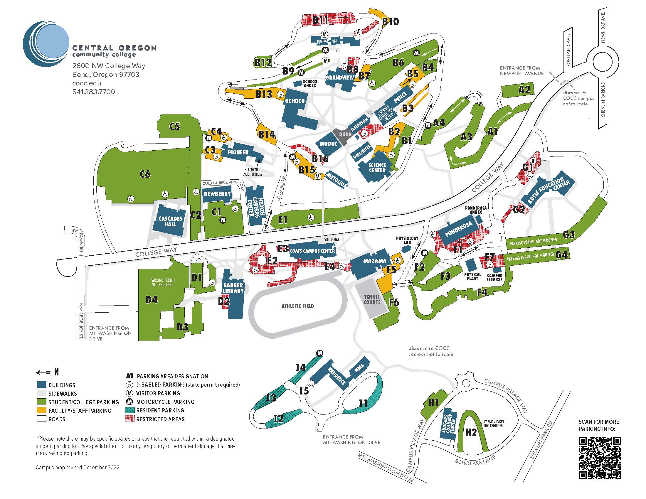 COCC Bend campus parking map