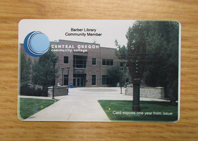 Photo of a Barber Library community patron card