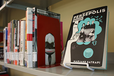 Photo of graphic novels at COCC Barber Library
