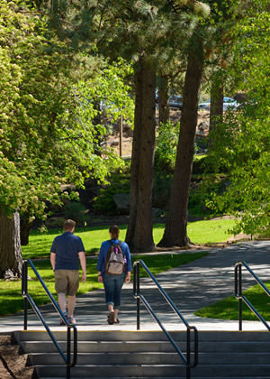 Stuents Walking in Upper Quad