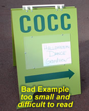 Campus Sign - Poor Example