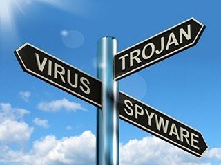 Virus Trojan Spyware Road Sign