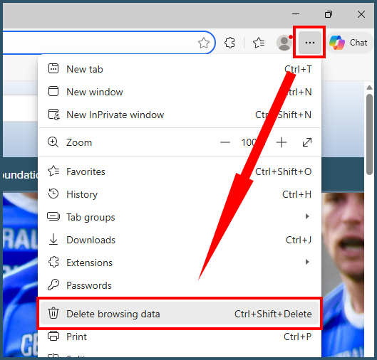 Edge tools menu