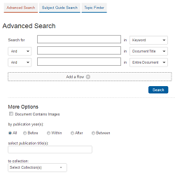 Screenshot of advanced search in GVRL