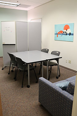 Lactation room furnishings in Barber Library