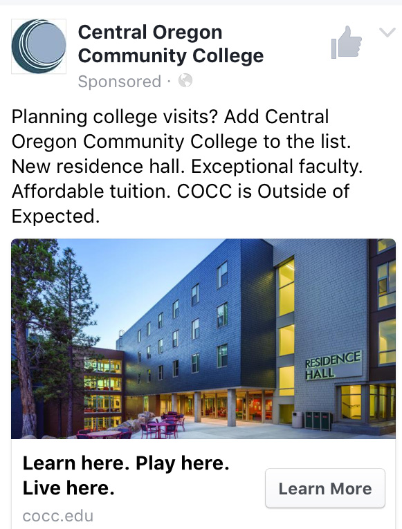 Banner Ad - Facebook Plan College Visit