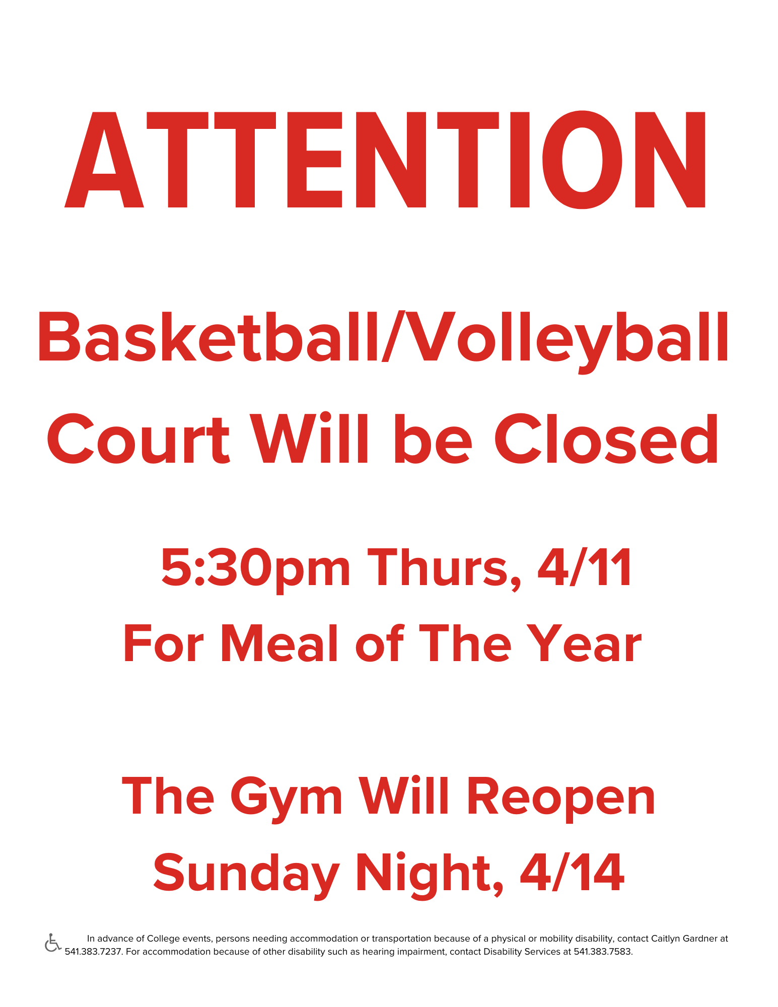 No Volleyball/Basketball 4.11-4.13