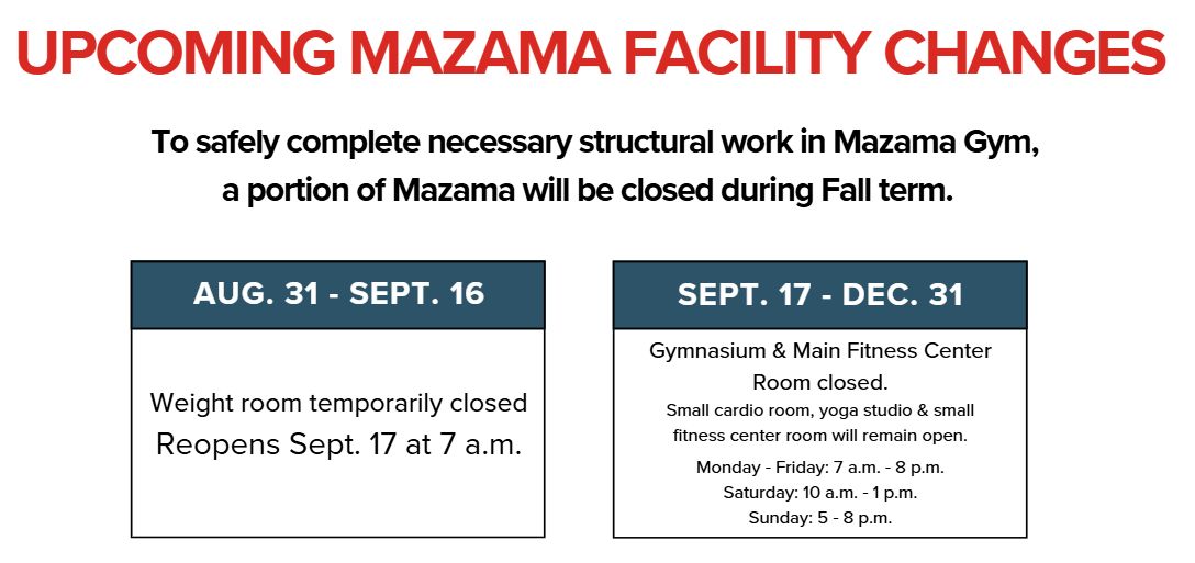 mazama closure info