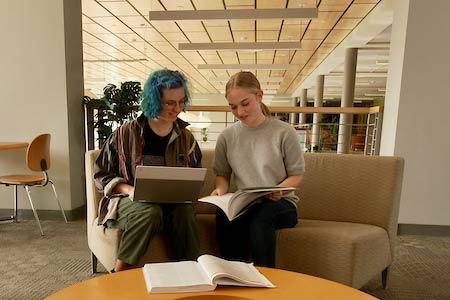 Community college students studying history together