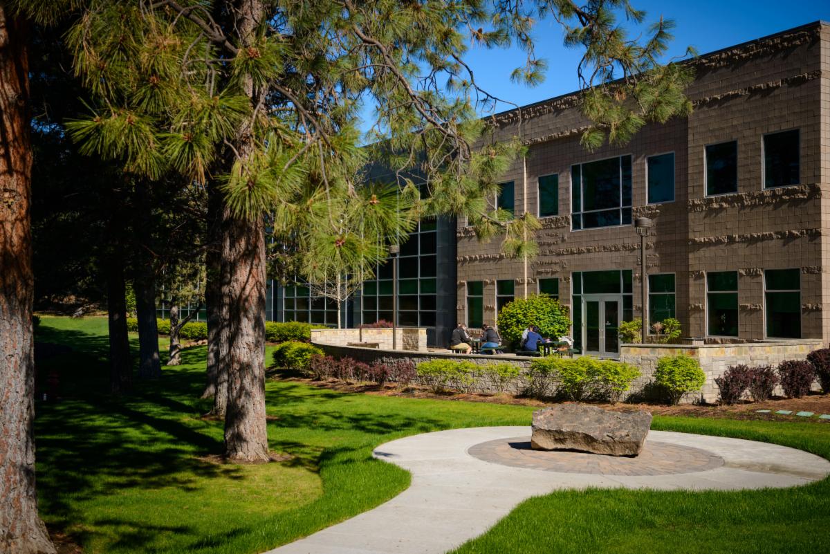 Barber library memorial garden and patio