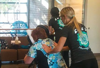Massage Students in Health Careers Center Massage Students in Health Careers Center