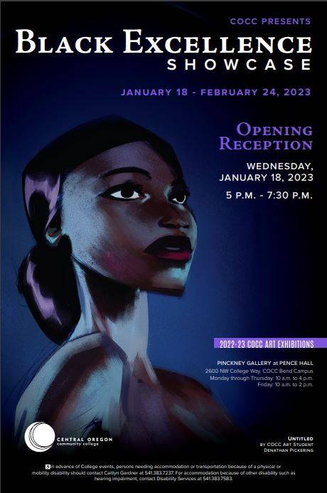 Poster for Black Excellence Showcase at the Pinckney Gallery