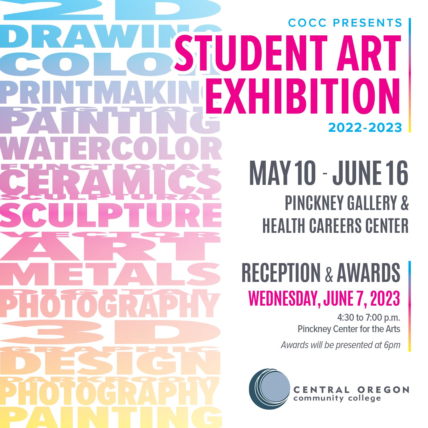 Promotional material for Student Art Exihibit