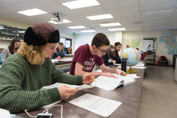 Geography Students Studying in Classroom at Central Oregon Community College