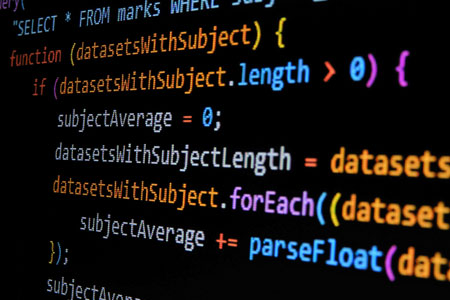Math code on a terminal screen